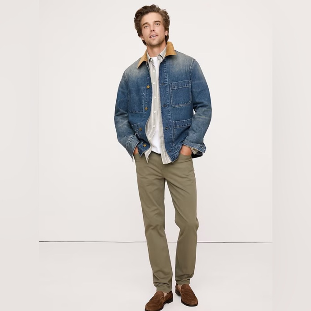 Banana Republic Men's Slim Fit Chinos in Olive Green